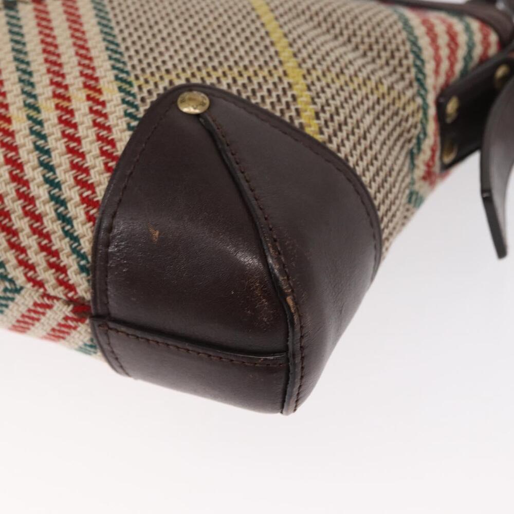 BURBERRY Nova Check Shoulder Bag Canvas Brown Gold Auth 151717 - Picture 16 of 16